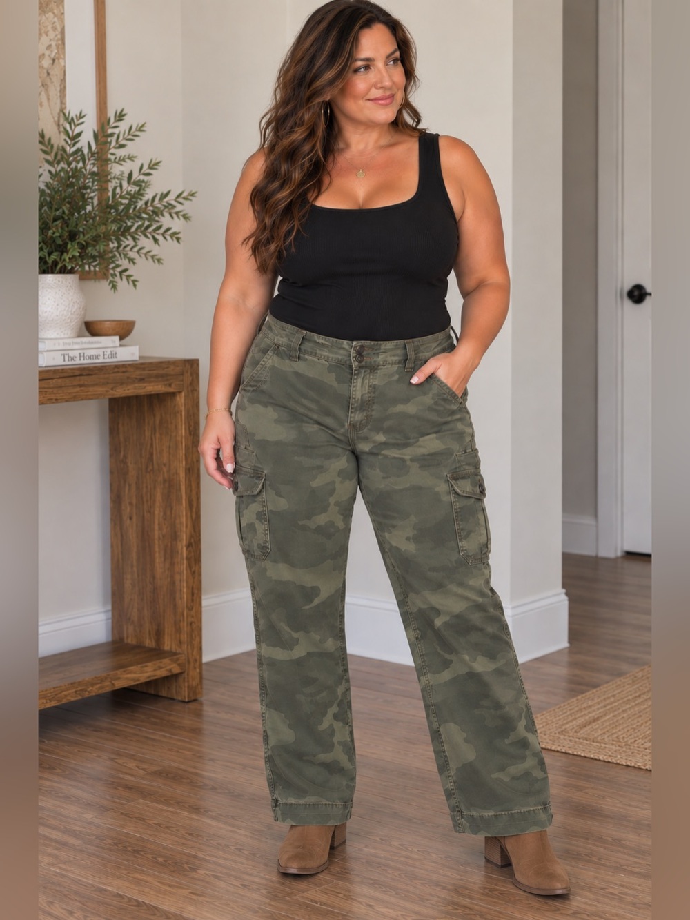 Sonoma Camouflage Modern Boot Cut Cargo Pants Size 16 Petite